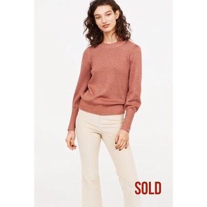 NWT Metallic Sparkle Rose Gold Fine Knit Sweater